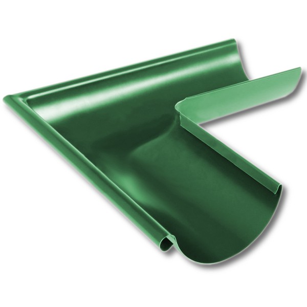 Угол желоба наружный зеленая Д 125 мм ПЛД-02-6005