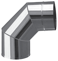 Колено нерж. угол 90 град. 0,5 мм д 153 (150) мм