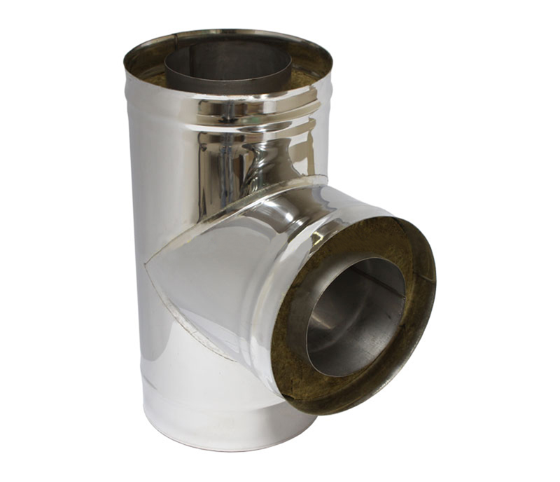 Сэндвич-тройник 90* (430/0,5 мм + 0,5 мм нерж) Ф120/200 СМ35306