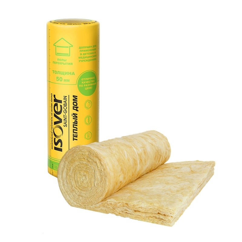 Утеплитель Изовер Теплый Дом ТВИН2х( 7500х1220х50мм (18,3м2=0,915м3) рул.
