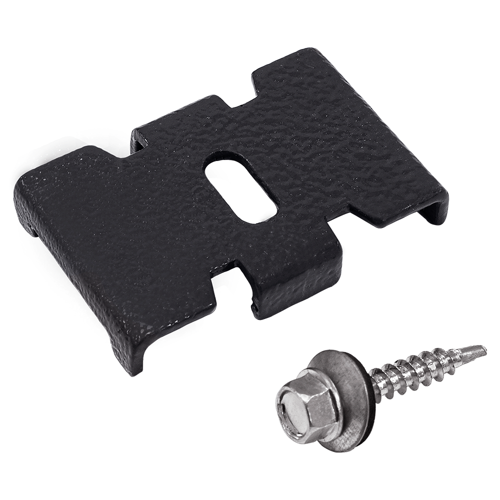 Крепеж для панели забора серый  с саморезом ПАУК 4,8*29мм 7024