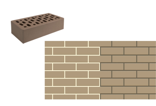 Кирпич керам. лицевой пустотелый одинарный Коричневый М-175/50  (420 шт)