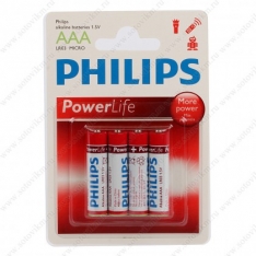 Элемент питания Philips LR03-4BL (286-ААА) Power Life 4 шт.